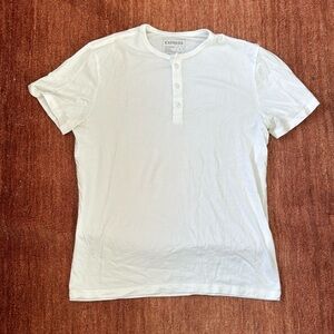 Express slim fit Henley in white